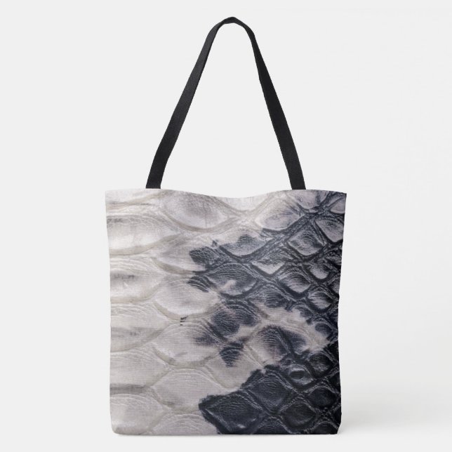 Embossed Crocodile Print Tote Bag (Back)