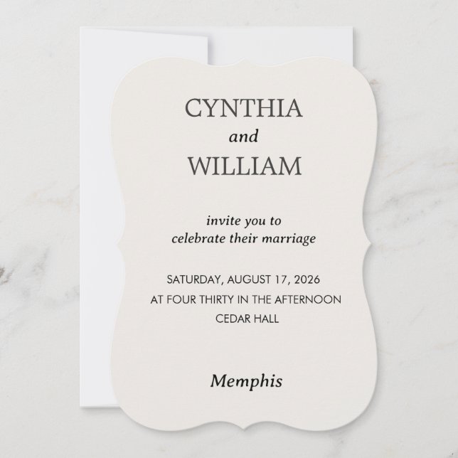 Embossed Cutout - Wedding Invitation (Front)