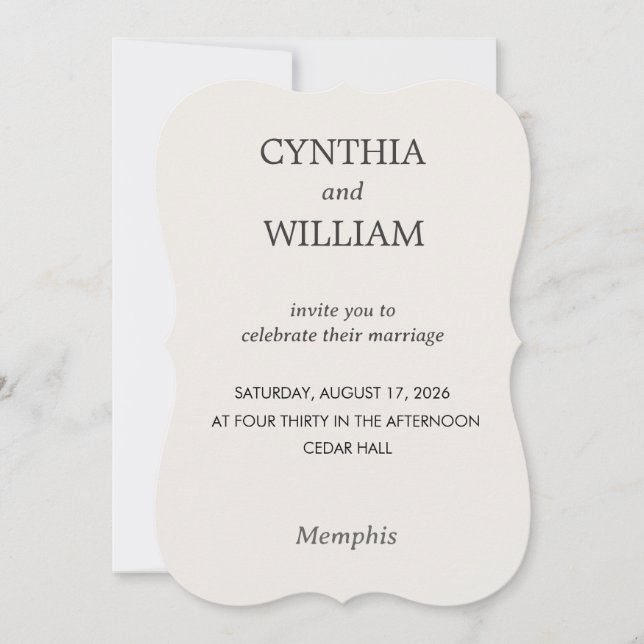 Embossed Cutout - Wedding Invitation (Front)