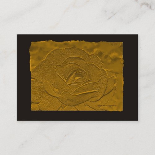 Embossed Deep Gold Rose Business Card