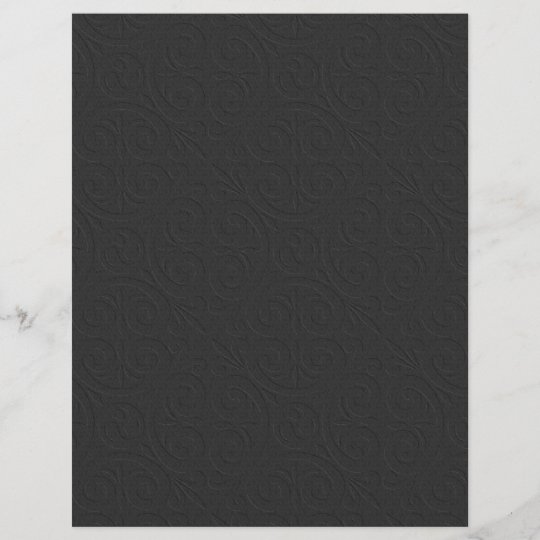 Embossed Design Plain Black Scrapbook Paper