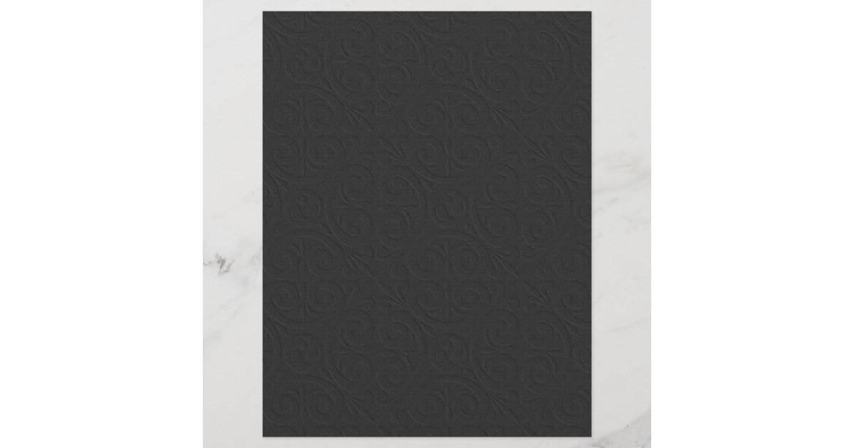 Embossed Design Plain Black Scrapbook Paper