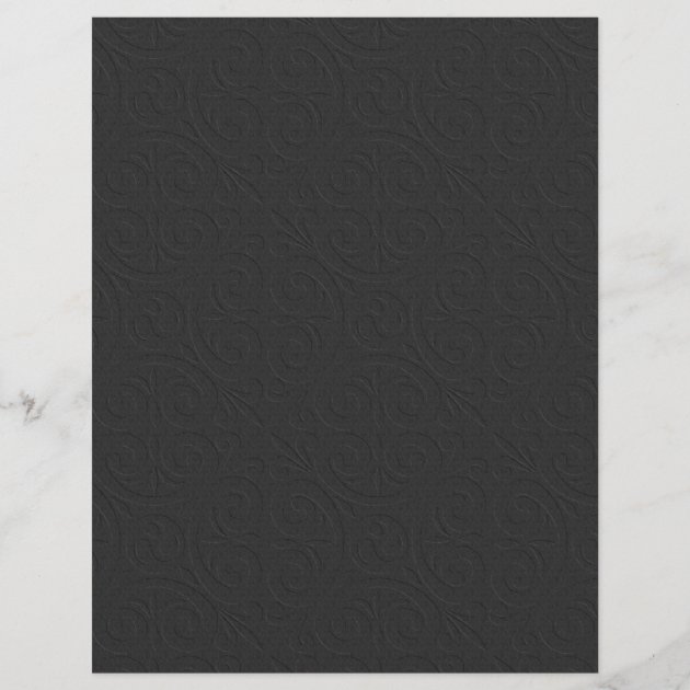 Embossed Design Plain Black Scrapbook Paper