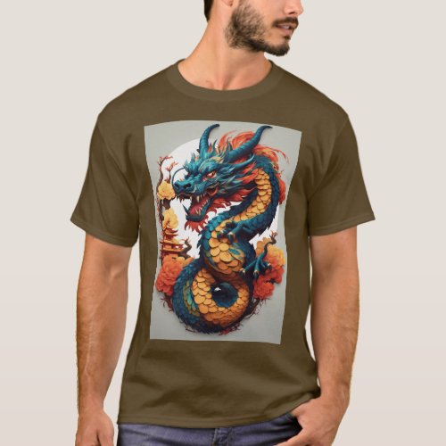 Embossed Dragon Art T_Shirt