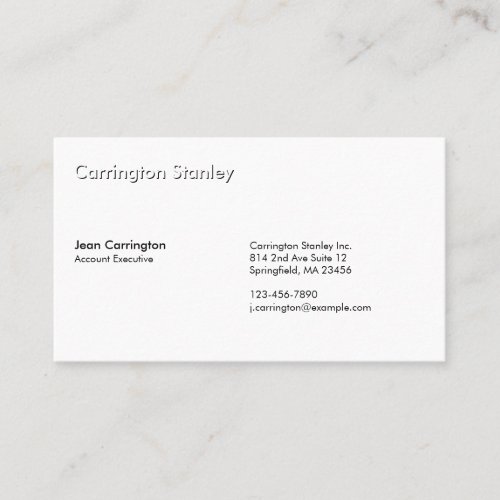 Embossed Effect Professional White Business Card