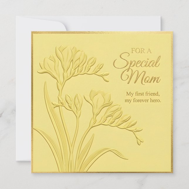 Embossed Floral Mother's Day Card (Front)