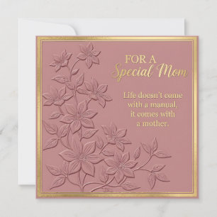 Embossed Floral Mother's Day Card