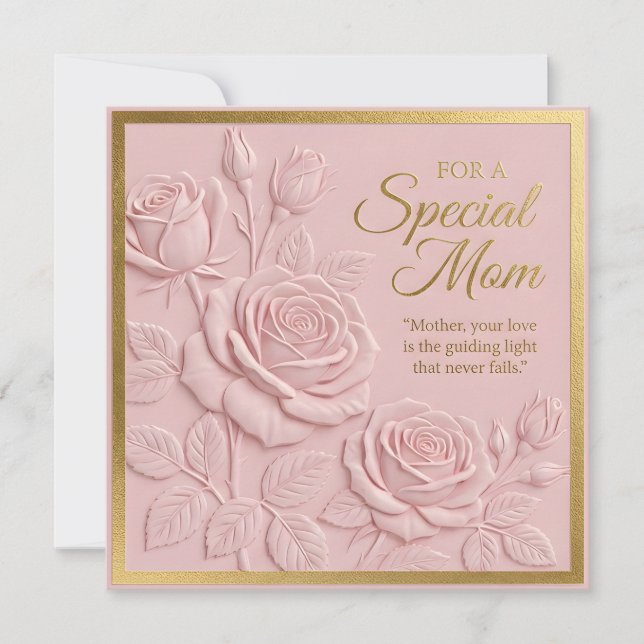 Embossed Floral Mother's Day Card (Front)