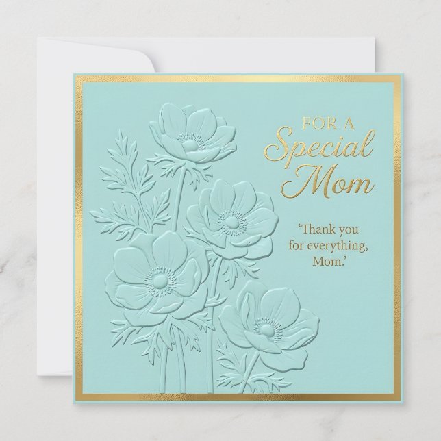 Embossed Floral Mother's Day Card (Front)
