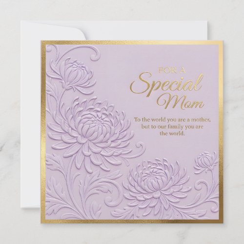 Embossed Floral Mother's Day Card