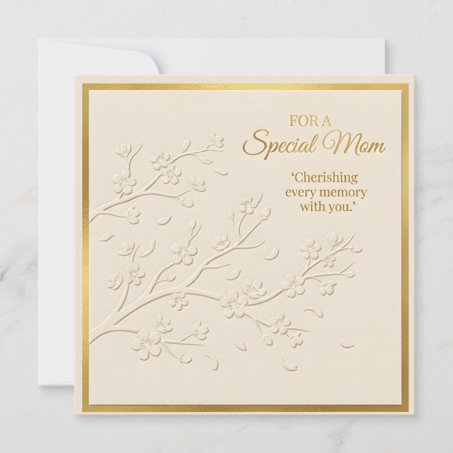 Embossed Floral Mother's Day Card (Front)
