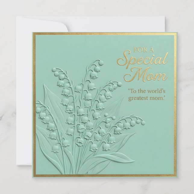 Embossed Floral Mother's Day Card (Front)