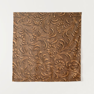 embossed floral panel, copper tapestry