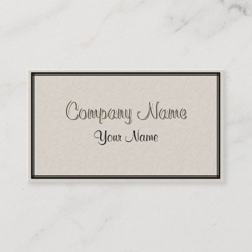 Embossed Floral Tan with Border Business Card