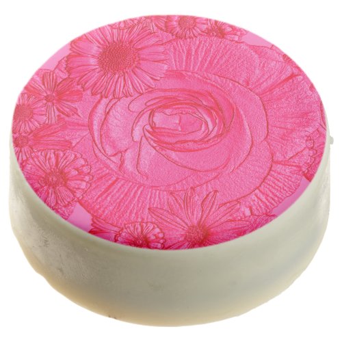 Embossed Flowers_Hot Pink_DIPPED OREO COOKIES