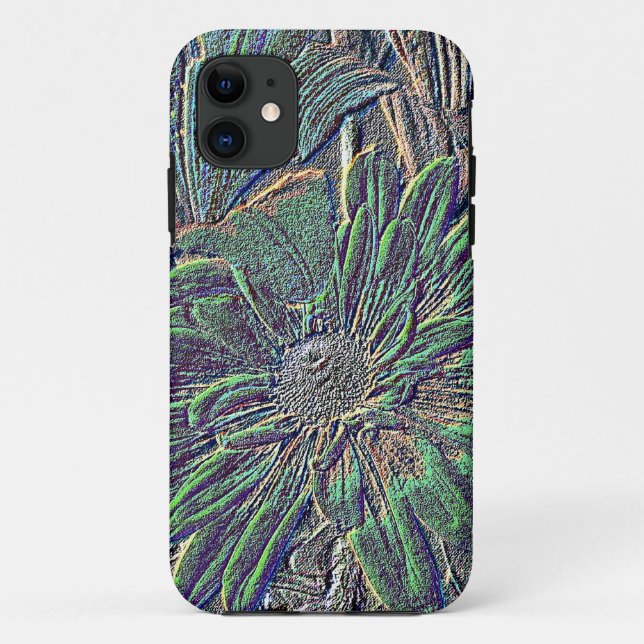 Embossed Flowers with Color Case-Mate iPhone Case (Back)