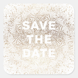  100x Embossed Save the Date Stickers, Embossed Wedding