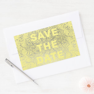 Embossed   Fun Yellow Summer Silver Gold Foil Rectangular Sticker