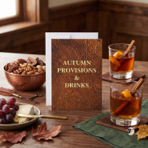 Embossed Gold Autumn Provisions Drinks Leather