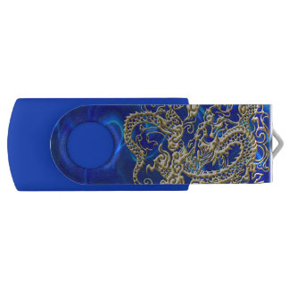 Embossed Gold Dragon Flash Drive