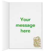 Embossed Gold Dragon Magenta Satin Print Cards (Inside (Right))