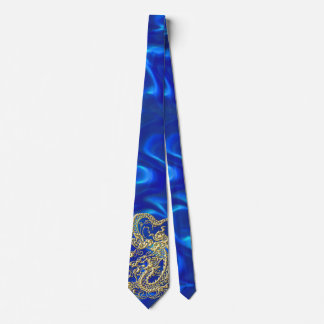 Embossed Gold Dragon Neck Tie