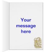 Embossed Gold Dragon on BlueSatin Print Cards (Inside (Right))