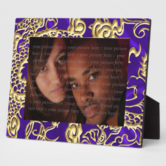 Embossed Gold Dragon on Purple Satin Print Plaque
