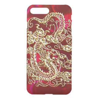 Embossed Gold Dragon on Red Satin iPhone 8 Plus/7 Plus Case