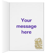 Embossed Gold Dragon on Turquoise Satin Print Cards (Inside (Right))