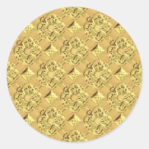 Embossed Gold Foil Classic Round Sticker
