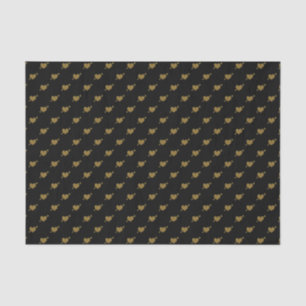 Embossed Gold Hearts-BLACK TISSUE WRAP PAPER