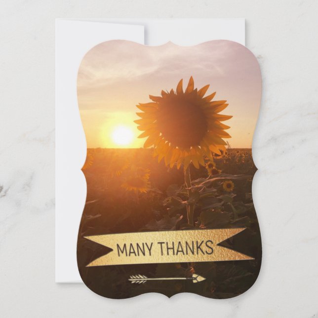 EMBOSSED GOLD MANY THANKS THANK YOU CARD (Front)