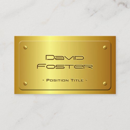 Embossed Gold Plate Look - Shiny Luxury Business Card