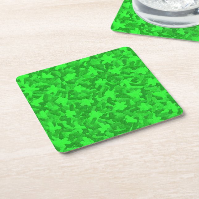 Embossed Greenery Square Paper Coaster (Angled)