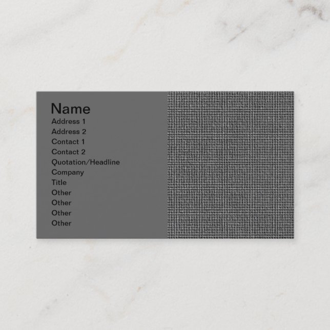 EMBOSSED GREY GRAY BUSINESS MODERN GRID STYLEBACKG CARD (Front)