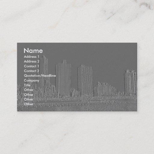 Customizable Embossed Harbor City/ Business Cards