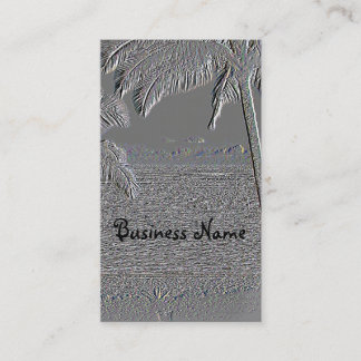 Embossed Hawaiian scenes business card