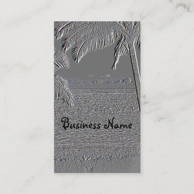 Embossed Hawaiian scenes business card (Front)