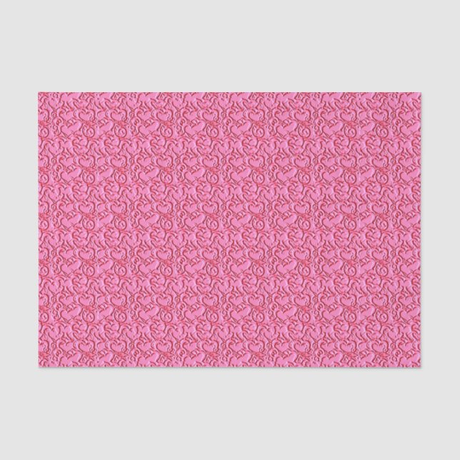 Embossed Hearts-Lt PINK-TISSUE WRAPPING PAPER (Front)