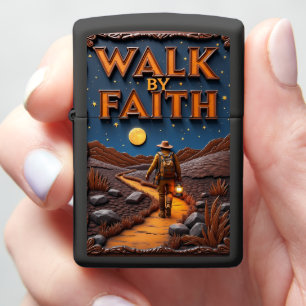 Embossed Hiker Night Stars Faith Zippo Lighter