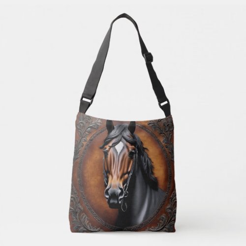 Embossed Horse Imitation Leather Design Crossbody  Crossbody Bag