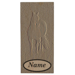 Embossed Horse Wood Flash Drive