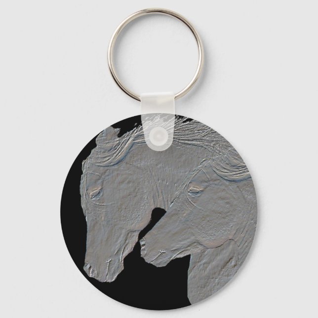 Embossed Horses Keychain (Front)