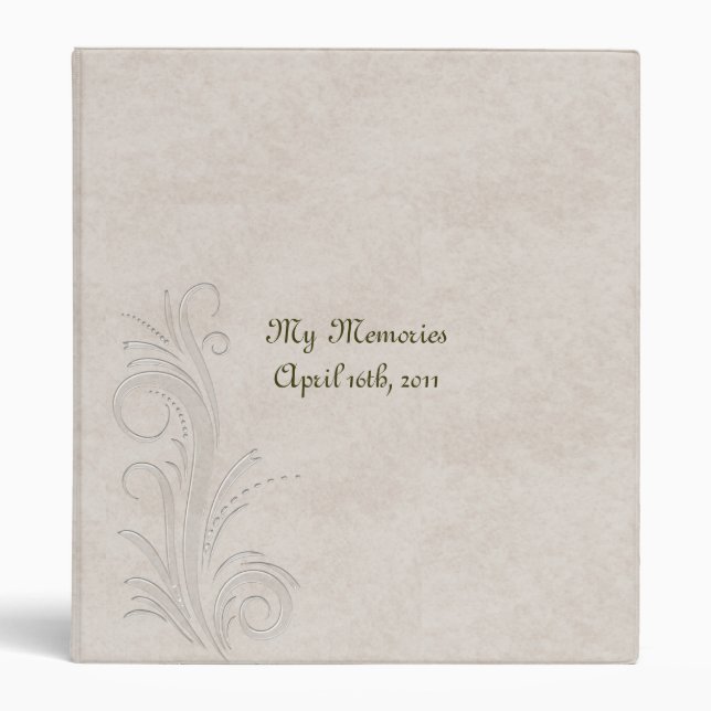 Embossed Illusion Debutante Ball Photo Album 3 Ring Binder (Front)