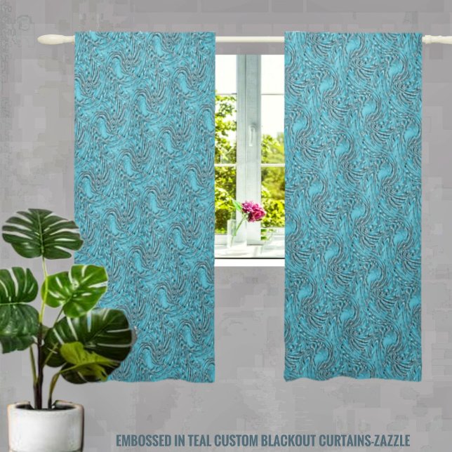 Embossed In Teal  Blackout Curtains (Creator Uploaded)