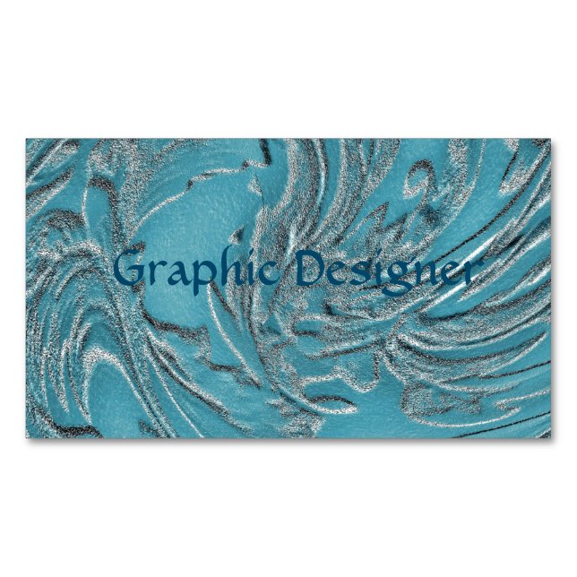 Embossed In Teal Business Card Magnet (Front)