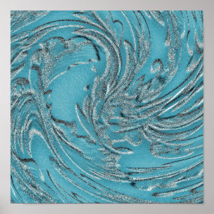 Embossed In Teal Poster