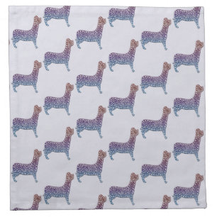 Embossed Indigo Gradient Paw Print Dog Outline Cloth Napkin