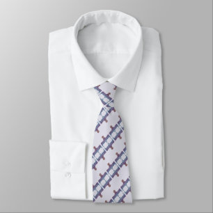 Embossed Indigo Gradient Paw Print Dog Outline Neck Tie